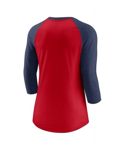 Women's Red and Navy Boston Red Sox Modern Baseball Arch Tri-Blend Raglan Three-Quarter Sleeve T-shirt Red, Navy $23.10 Tops